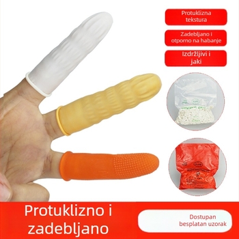 Jednokratne latex navlake za prste, antistatične, neklizajuće, bijele, debljina 0,11 mm, duljina 6–7 cm, pakiranje 500 g