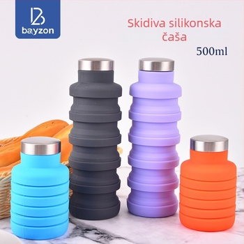Bayzon sportska boca za vodu s izvlačnom i sklopivom konstrukcijom – prenosna za vanjske sportove i putovanja; tiskanje logotipa dostupno; mogućnost prilagodbe; PP plast