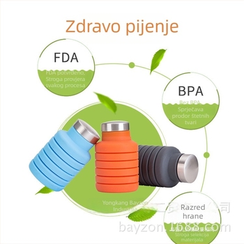 Bayzon sportska boca za vodu s izvlačnom i sklopivom konstrukcijom – prenosna za vanjske sportove i putovanja; tiskanje logotipa dostupno; mogućnost prilagodbe; PP plast