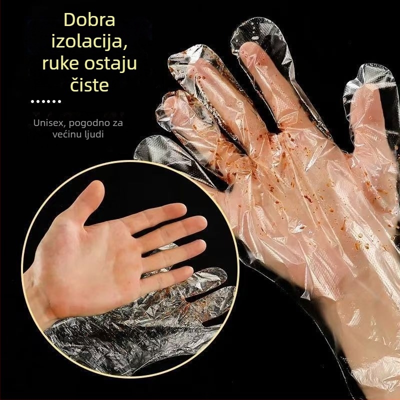 Jednokratne PE rukavice, kvaliteta hrane, 0,3 mm debljine, otporne, za kuhinjsku uporabu
