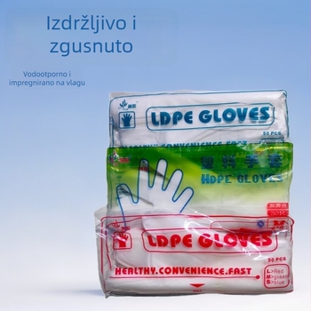 Jednokratne debeli plastični rukavice, mat i prozračni, otporni na masnoće i vodu, pogodni za catering sushi i jastog