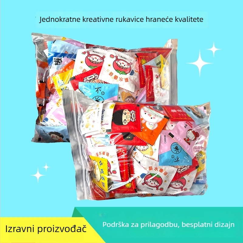 Huamao Plastic jednokratne rukavice za prehrambenu industriju, za catering, individualno pakirane, dvostruko pakiranje