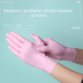 Jednokratne nitrilne rukavice za kućanstvo i kuhinjsko čišćenje, prehrambene klase, debeli, jednobojne, kutija 200 komada