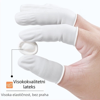 Jednokratne latex prstne navlake, bez praška, antistatike, teksturirane