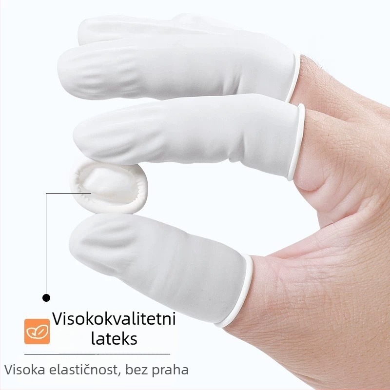 Jednokratne latex prstne navlake, bez praška, antistatike, teksturirane