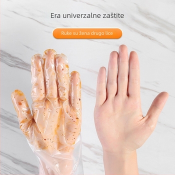 Jednokratne prozirne PE rukavice – otporne na ulje, 0,3 mm, ojačane
