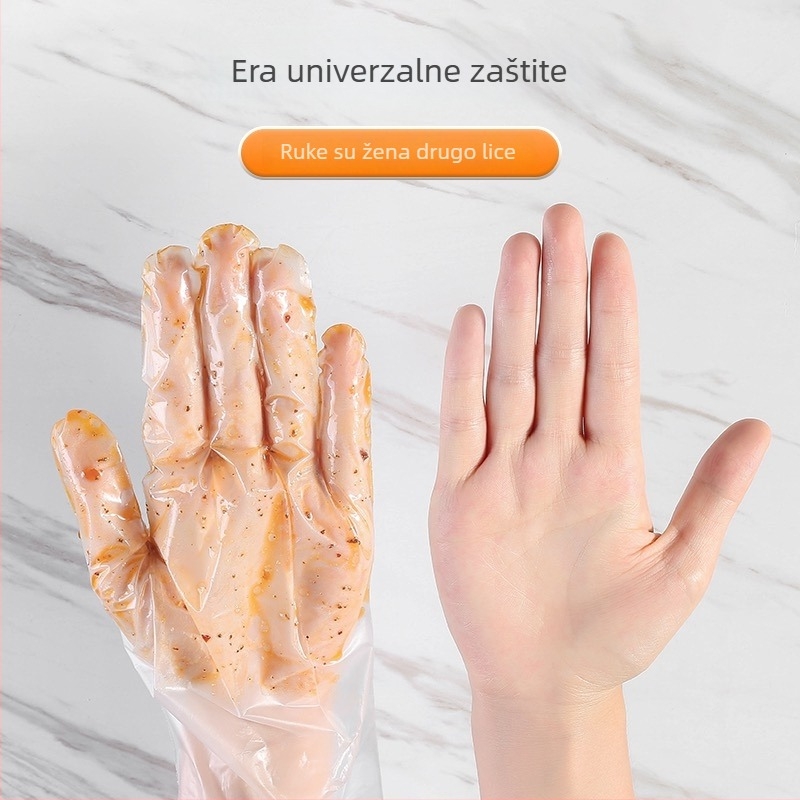 Jednokratne prozirne PE rukavice – otporne na ulje, 0,3 mm, ojačane