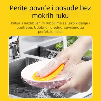 Jednokratne rukavice za kućanstvo od TPE, prehrambena kvaliteta, proziran uzorak, debljina 0,02 mm, duljina 28 cm, 100 komada u kutiji