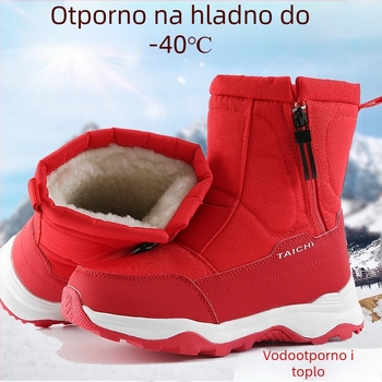 Unisex zimske čizme za snijeg, vodootporne, protuklizne, tople, visoke, s flis podstavom i bočnim zatvaračem na zip