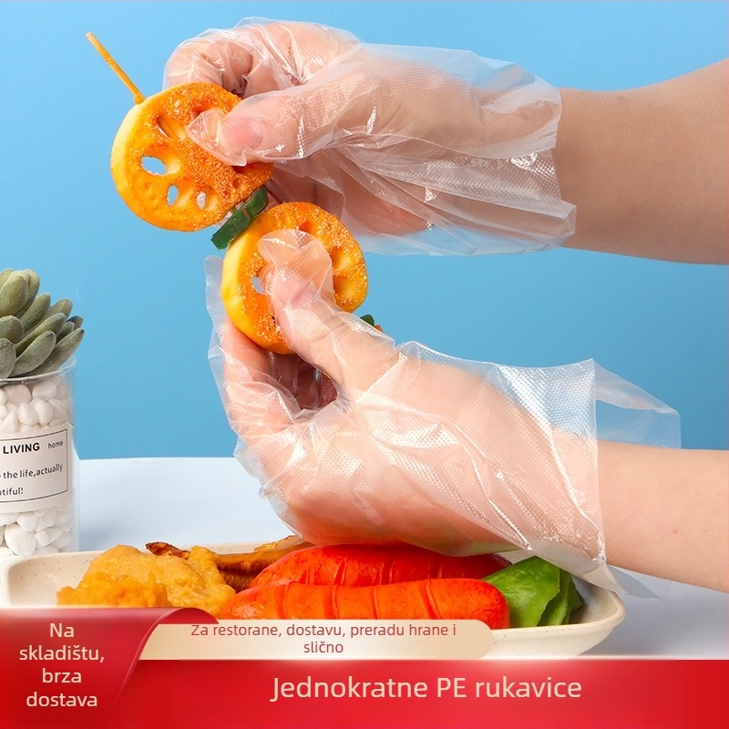 Jednokratne plastične rukavice, individualno pakirane, prehrambena kvaliteta, vodonepropusne, uzorak 00