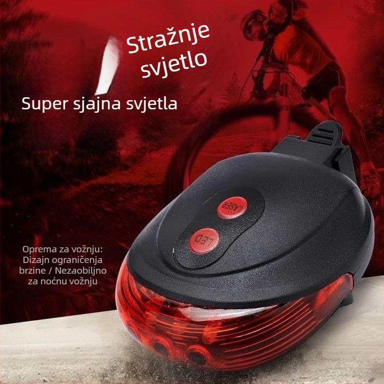 Svjetlo za planinski bicikl s laserskim stražnjim svjetlom, LED upozoravajućim svjetlom i svjetlom za sjedalo za noćnu vožnju