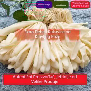 Jednokratne rukavice od prirodnog kaučuka, bez praha, za lijevu i desnu ruku, vodootporne, otporne na habanje i ulja