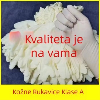 Jednokratne rukavice od prirodnog kaučuka, bez praha, za lijevu i desnu ruku, vodootporne, otporne na habanje i ulja