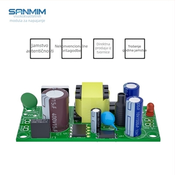 12V prekidački napajanje modul, AC-DC izolacija, stabilizirani izlaz 5V, 12W, ulaz 220V na 5V, komunikacijsko sučelje