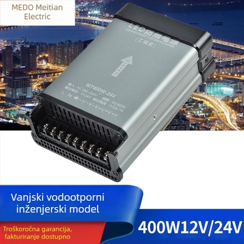 LED vodootporno napajanje s prekidačem za vanjski zaslon, 400W, IP65, učinkovitost 88%, masa 0,5 kg