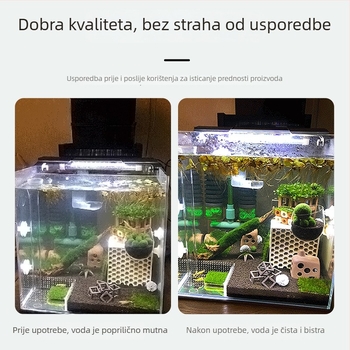 USB filter za akvarij, 3-u-1 cirkulacijski sustav za filtriranje i oksigenaciju, ugrađeni, ABS, težina 80 g
