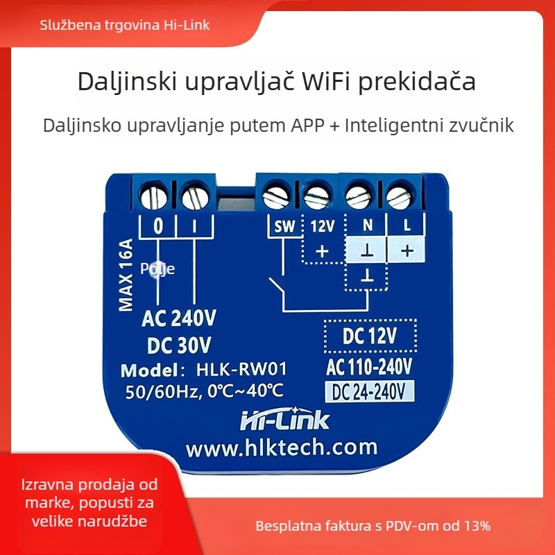 WiFi relejni prekidač s daljinskim upravljanjem, AC/DC kompatibilan, marka MPS