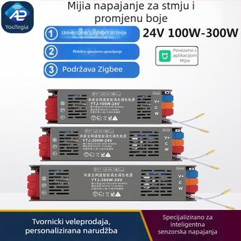 Tuya pametno napajanje za LED trak, 24V DC, Bluetooth/Zigbee, integrirani prekidač, neprekidno dvotonsko prigušivanje