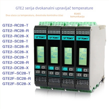Dvosmjerni modul termostata za tračni nosač GTE2-RC28/RC20/SC28-T/R, napajanje 100–240 VAC/DC, točnost ±0.5%, raspon -50 do 1200