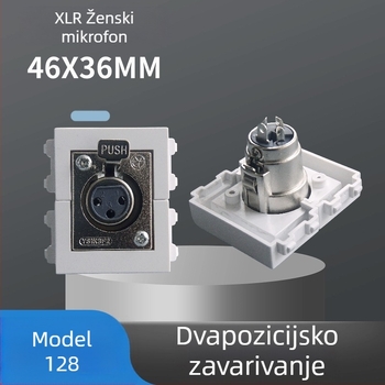 Zidna utičnica s 128-tipom, dvopolni 3-core modul