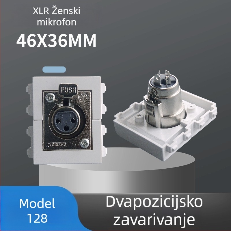 Zidna utičnica s 128-tipom, dvopolni 3-core modul