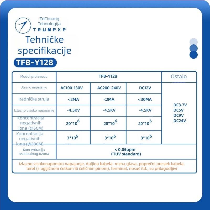 TRUMPXP Plazma Generator Modul (TFB-Y128) za Perilice Posuđa i Dezinfekcijske Ormariće – Sterilizacija, Prevencija plijesni, Uklanjanje mirisa – AC220V
