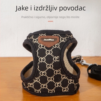 Mačji prsno-hrbtni pojas s poliesterom i užetom