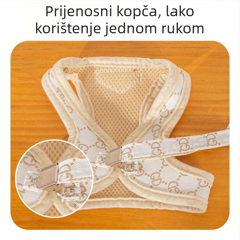 Mačji prsno-hrbtni pojas s poliesterom i užetom