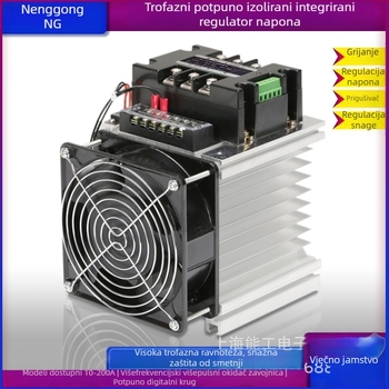 Trofazni modul za regulaciju napona DC-AC TSR-120DA-W s rashladnim ventilatorom, nazivni tok 120 A, kontaktno opterećenje 380 V