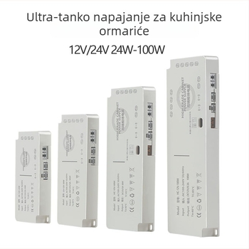 AC/DC napajanje za rasvjetu ormarića s PWM-om - Ulaz: 100-240V AC • Izlaz: 5V DC • Snaga: 24-100W