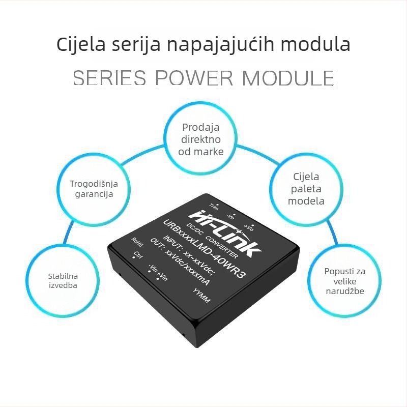 URB4805LMD-40WR3 Izolirani DC-DC napajajući modul s ulazom 48V i izlazima 5V/12V/24V
