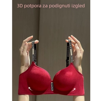 Push-up grudnjak s flanelom, zimi prozračan, V-oblik, košarica 3/4