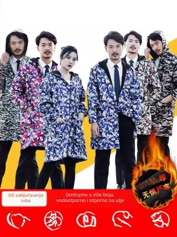 Radni kaput od mješavine kemijskih vlakana (70% akril), s funkcijom anti-prljavljenja i dekontaminacije, zimski, za logističke skladišta, muški