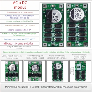 AC-DC ispravljački filtrski modul — napajanje s prekidačem, 0-9V/20V/30V, 1-3A