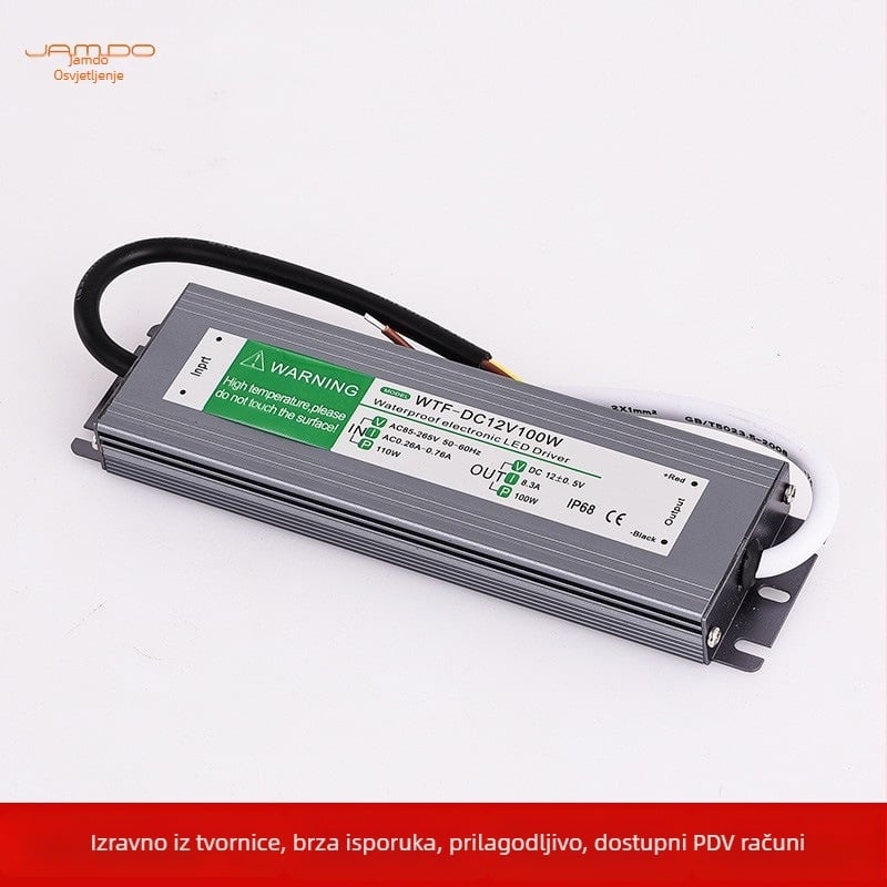 Craftsman Road LED vanjsko vodootporno napajanje DC12/24V IP65, Switching napajanje za LED traku, 60–300W