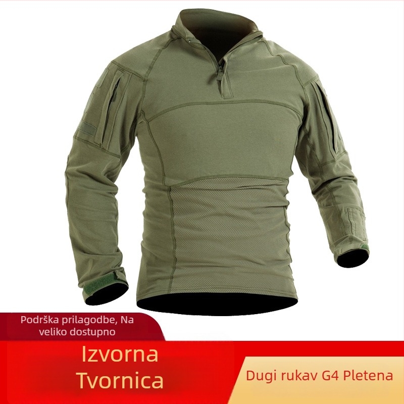 Instruktorski taktički trening kostim, maskirni pleteni pamuk, prozračan, odvodi vlagu, unisex, dugi rukavi