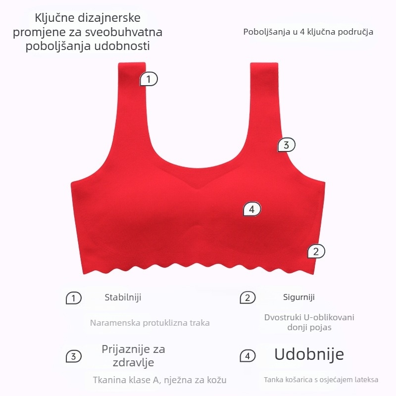 Dječji grudnjak-vest od najlona, puna košarica, tanke oblikovane košarice od pjene, bez žice, fiksni dvostruki remenčići, podstava od poliestera 80–90%, za uzrast 12–15 godina