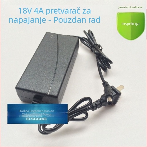 AC/DC napajanje s PWM, izlaz 18V 4A, 72W, ulaz 100-240V, učinkovitost 95% (PWM, 18V 4A, 72W, 100-240V, 95% učinkovitost)
