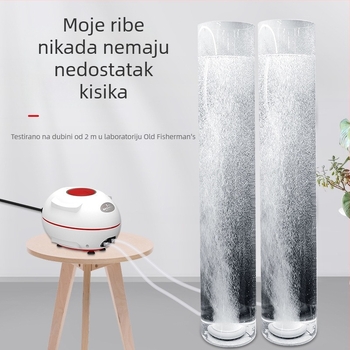 Old Fisherman Pumpa za oksigen u akvariju, Ultra tiha, Kućni uređaj za oksigenaciju, Uključuje oksigenator, Težina 1050–1400 g, Licencirana privatna oznaka
