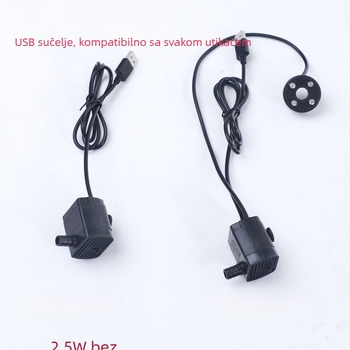 Mini USB potopna pumpa 5V, tihi rad, za akvarij i dekorativni vodopad, težina 0.15 kg