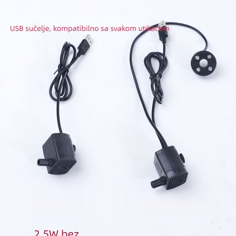 Mini USB potopna pumpa 5V, tihi rad, za akvarij i dekorativni vodopad, težina 0.15 kg
