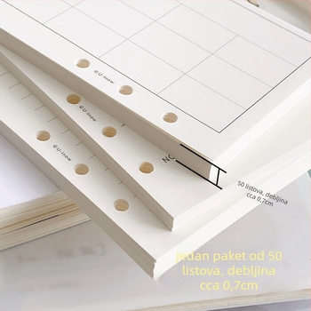 Planer s listovima za slobodno listanje i odvojivim unutarnjim stranicama, papir TianYue 120 g, mrežaste i prazne stranice