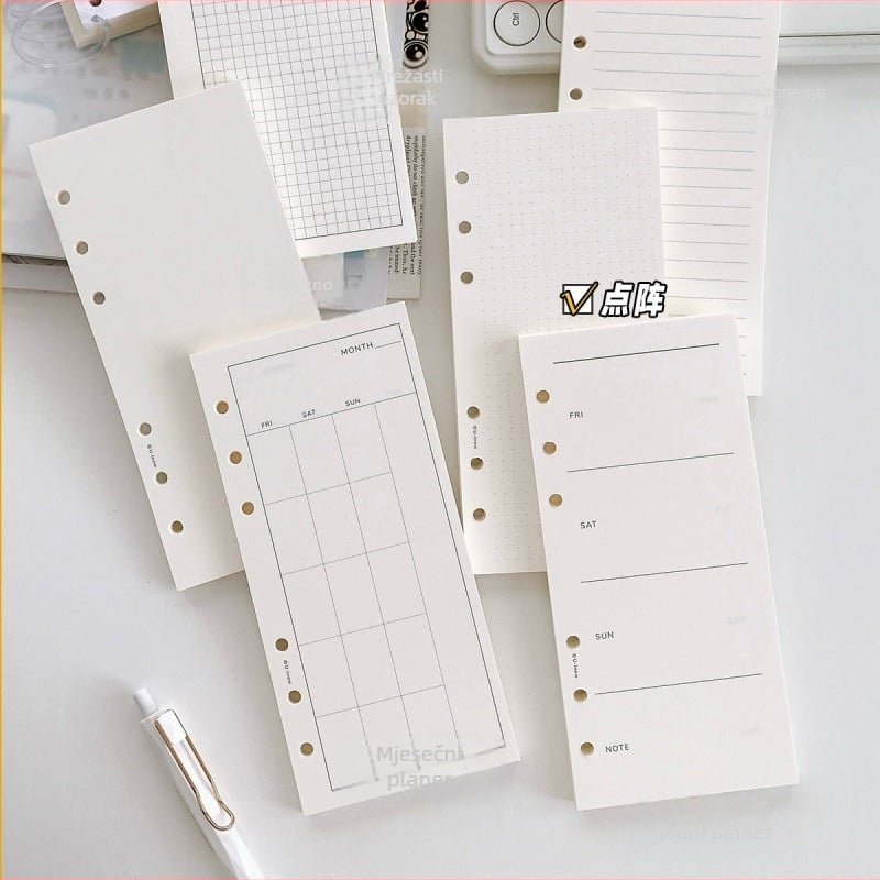 Planer s listovima za slobodno listanje i odvojivim unutarnjim stranicama, papir TianYue 120 g, mrežaste i prazne stranice