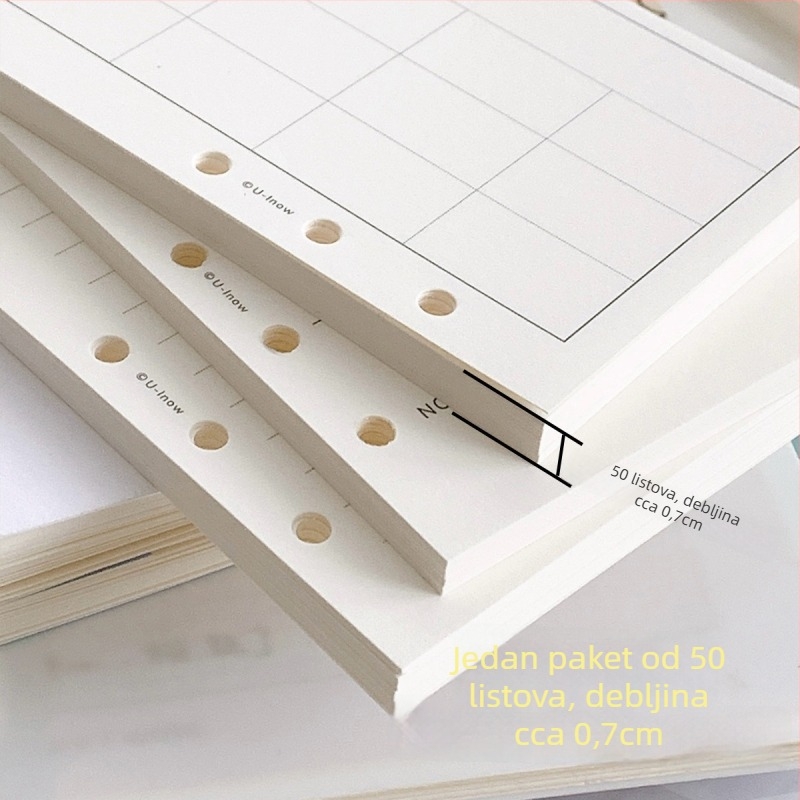 Planer s listovima za slobodno listanje i odvojivim unutarnjim stranicama, papir TianYue 120 g, mrežaste i prazne stranice