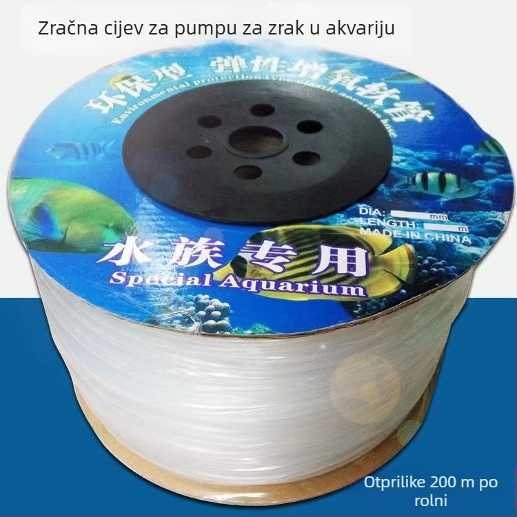 Akvarijska cijev za zrak – izdržljiva cijev promjera unutarnje 4 mm, može se rezati, za pumpu zraka