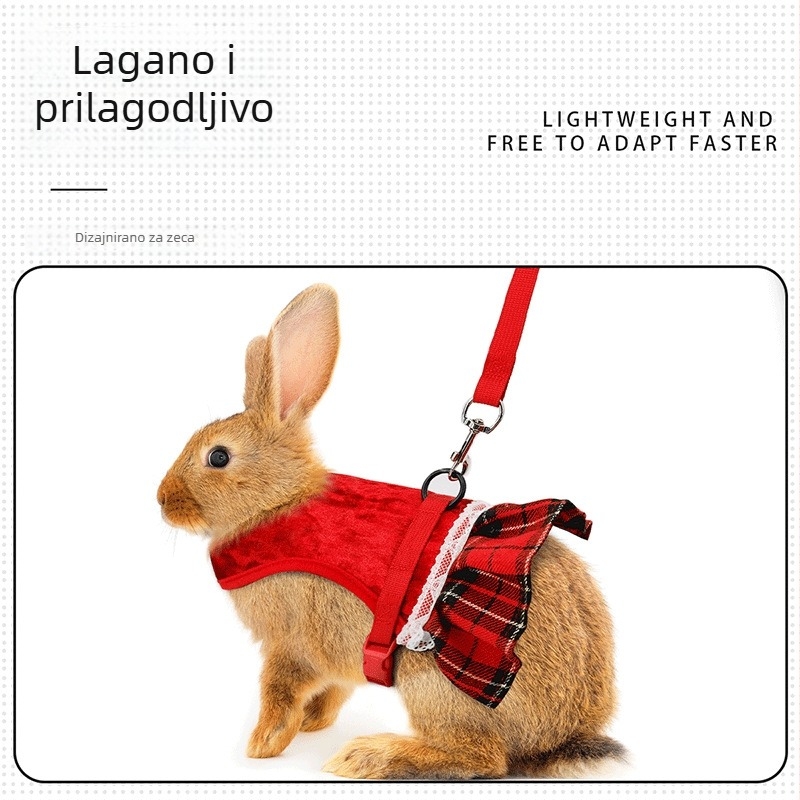 Božišni postroj za male kućne ljubimce s prsnim i leđnim remenima za mačke, zečeve i guinejske svinje — poliester