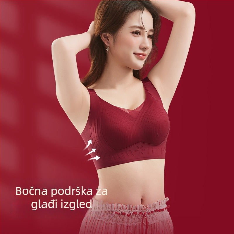 Ženski bešavni grudnjak bez žice – košarica 3/4, najlon, prozračan, podizanje i bočna podrška, mek oblikovani košarica