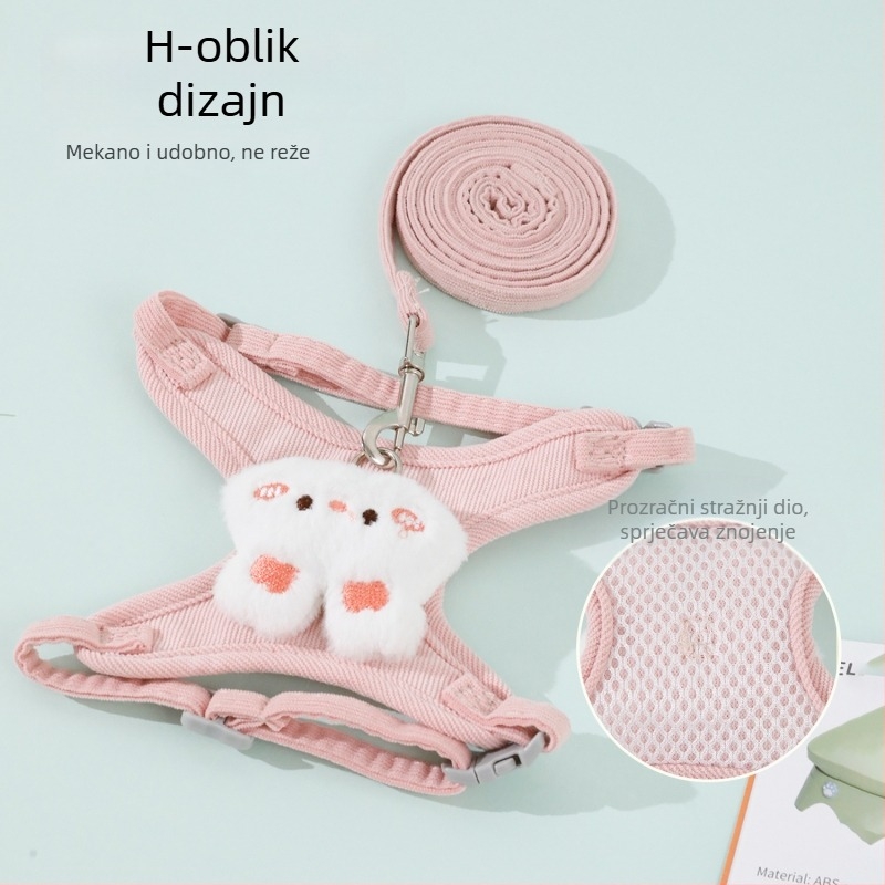 Mačji kaiš za šetnju, poliester, I-oblik dizajn, podesiv, Hawoo/haowo