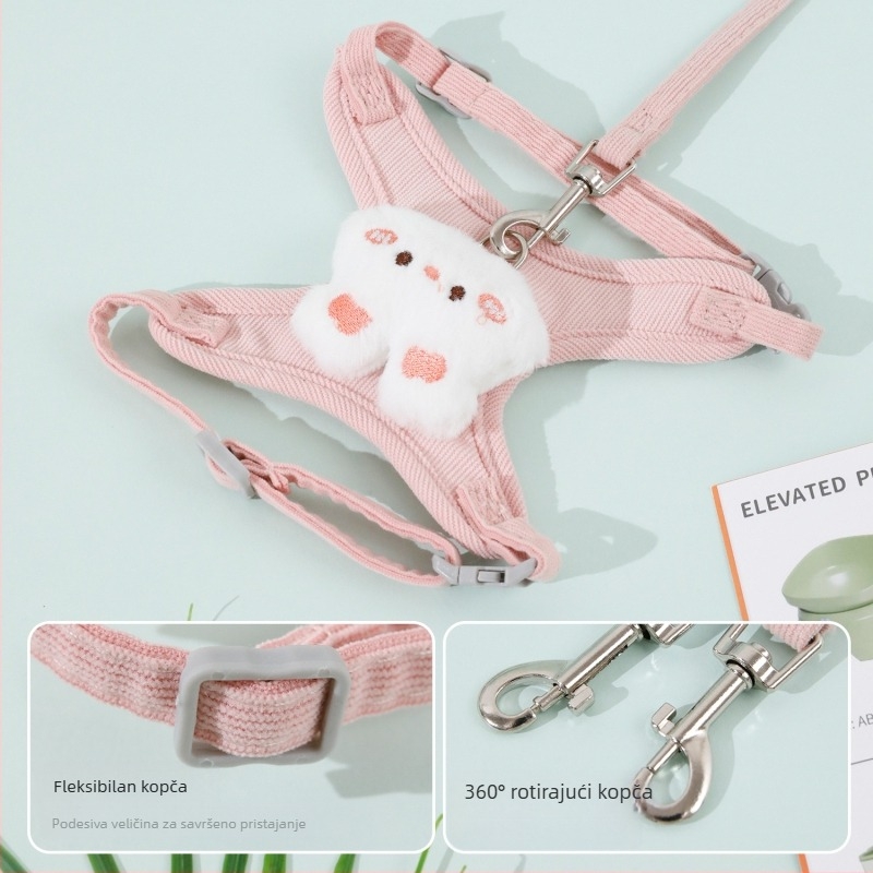 Mačji kaiš za šetnju, poliester, I-oblik dizajn, podesiv, Hawoo/haowo