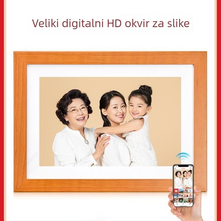 Pametni digitalni okvir za fotografije s cloud albuma, 32 GB memorije, rezolucija 1024×600, podrška USB flash diska, reprodukcija glazbe i videa